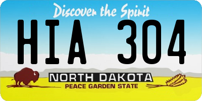 ND license plate HIA304