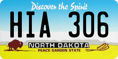 ND license plate HIA306