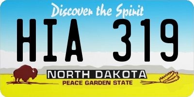 ND license plate HIA319