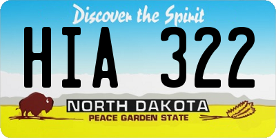 ND license plate HIA322
