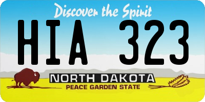 ND license plate HIA323