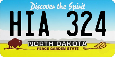 ND license plate HIA324