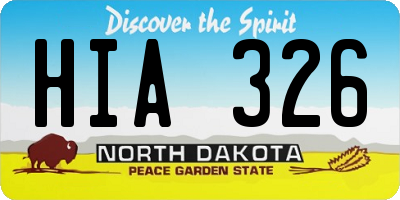 ND license plate HIA326