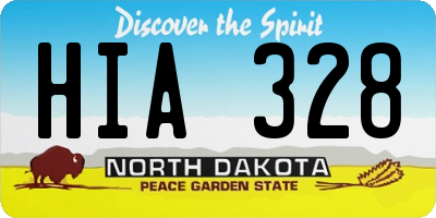 ND license plate HIA328