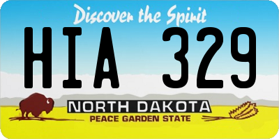 ND license plate HIA329