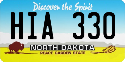ND license plate HIA330