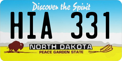 ND license plate HIA331