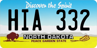 ND license plate HIA332
