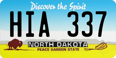 ND license plate HIA337