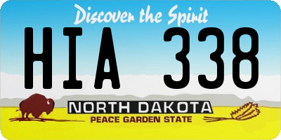 ND license plate HIA338