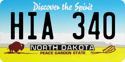 ND license plate HIA340