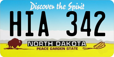 ND license plate HIA342