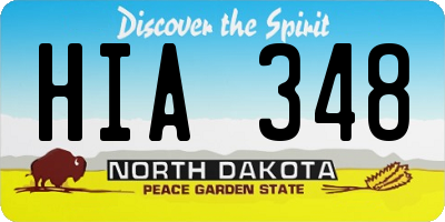 ND license plate HIA348