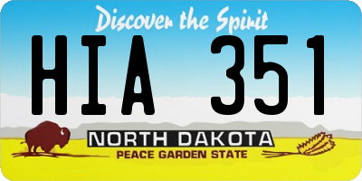 ND license plate HIA351