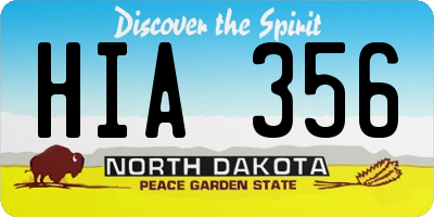 ND license plate HIA356