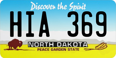 ND license plate HIA369