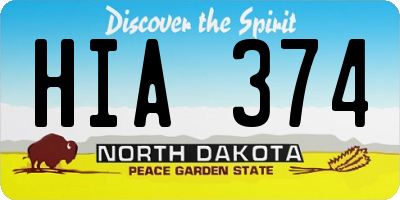 ND license plate HIA374