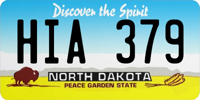 ND license plate HIA379