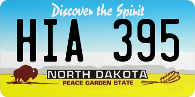 ND license plate HIA395