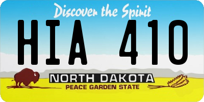 ND license plate HIA410