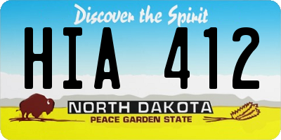 ND license plate HIA412