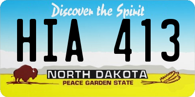 ND license plate HIA413