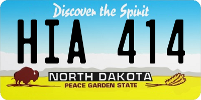 ND license plate HIA414