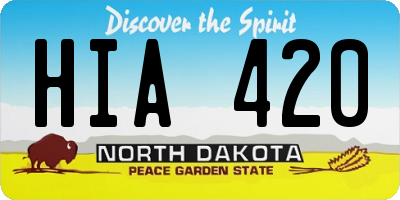 ND license plate HIA420