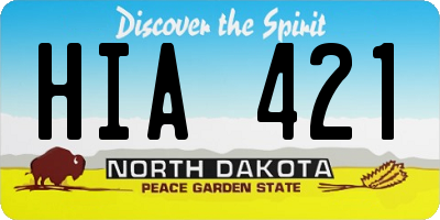 ND license plate HIA421