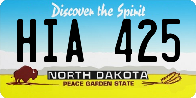 ND license plate HIA425