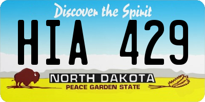 ND license plate HIA429
