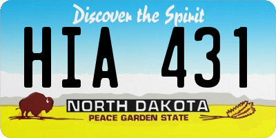 ND license plate HIA431