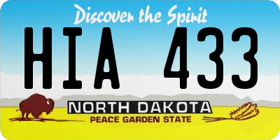 ND license plate HIA433