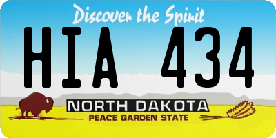 ND license plate HIA434