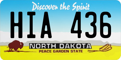 ND license plate HIA436