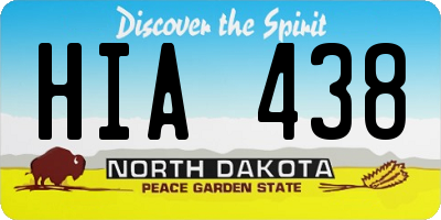 ND license plate HIA438