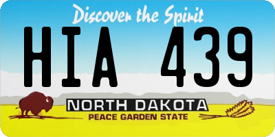 ND license plate HIA439