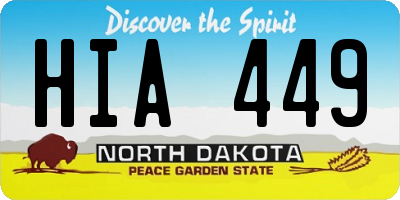 ND license plate HIA449