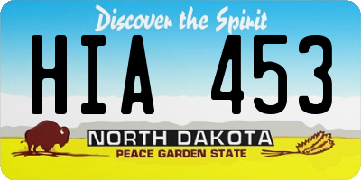 ND license plate HIA453