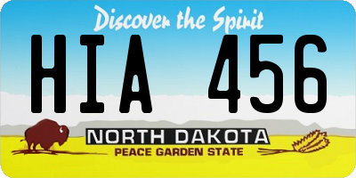 ND license plate HIA456