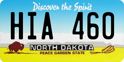 ND license plate HIA460