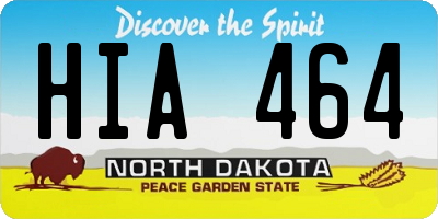 ND license plate HIA464