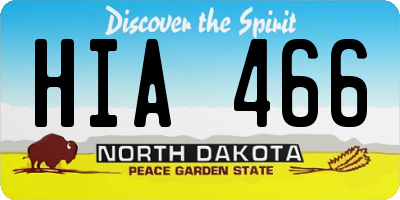 ND license plate HIA466