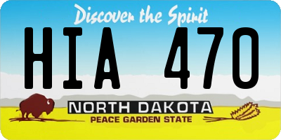 ND license plate HIA470