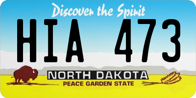 ND license plate HIA473