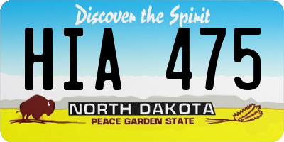 ND license plate HIA475