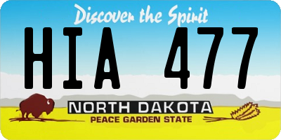 ND license plate HIA477
