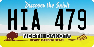 ND license plate HIA479