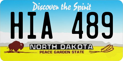 ND license plate HIA489