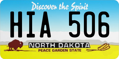 ND license plate HIA506